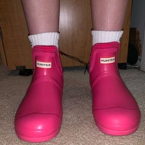 Hot pink rain booties Hunter x Target